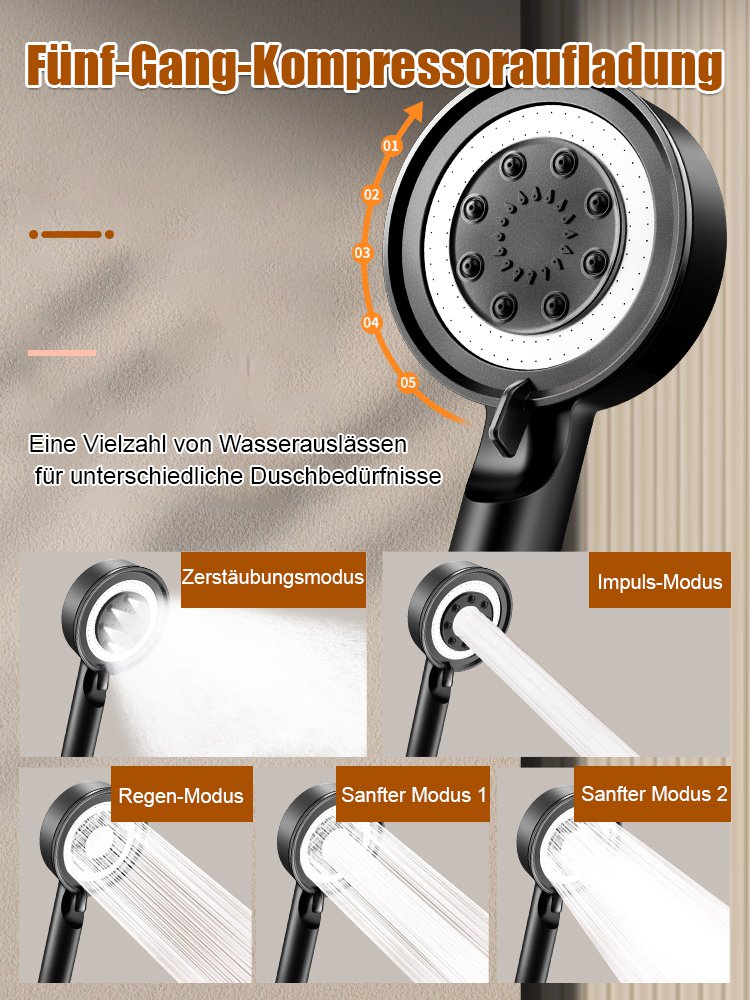 Fünf Stufen verstellbare Booster Dusche