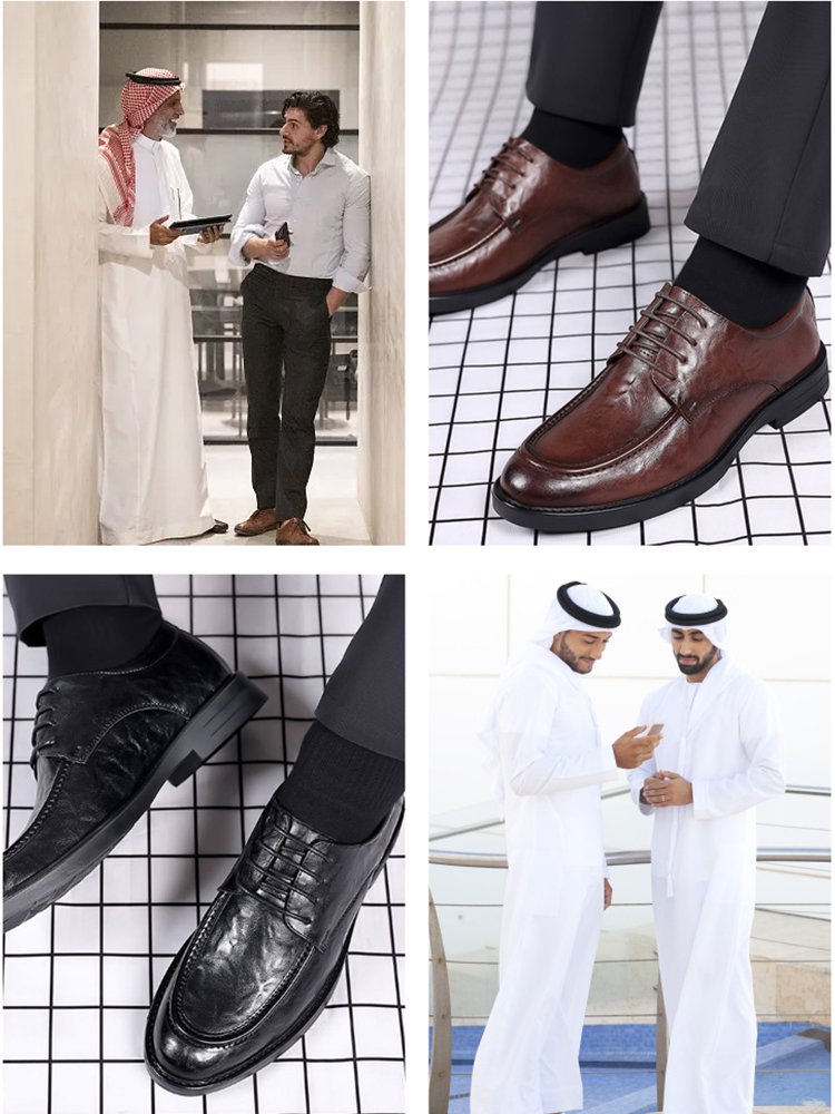 حذاء جلدي إيطالي تجاري بنمط عصري
