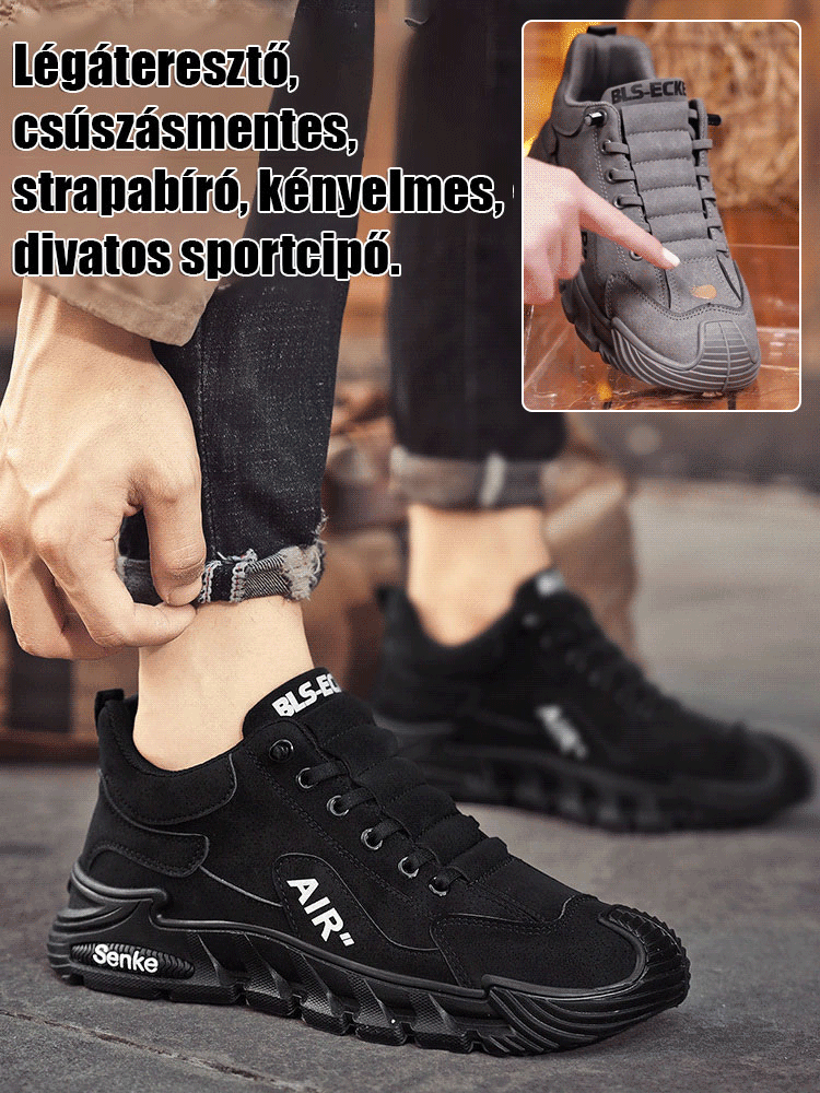 5 cm-es férfi alkalmi vastag talpú munkáscipő
