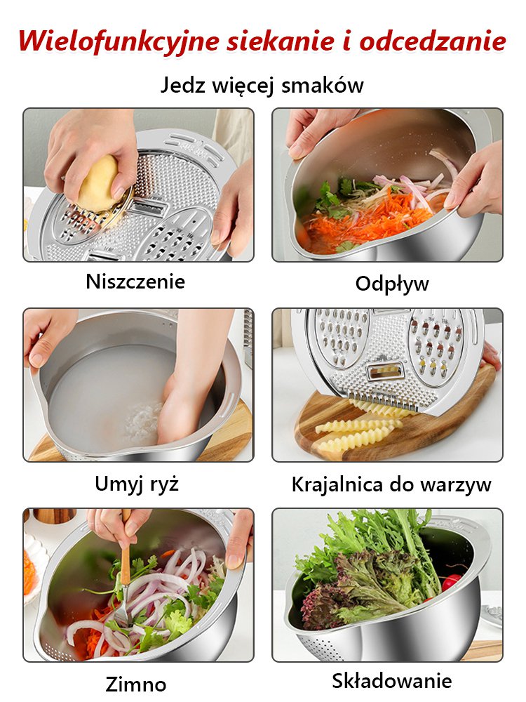 Wielofunkcyjna krajalnica do warzyw ze stali nierdzewnej