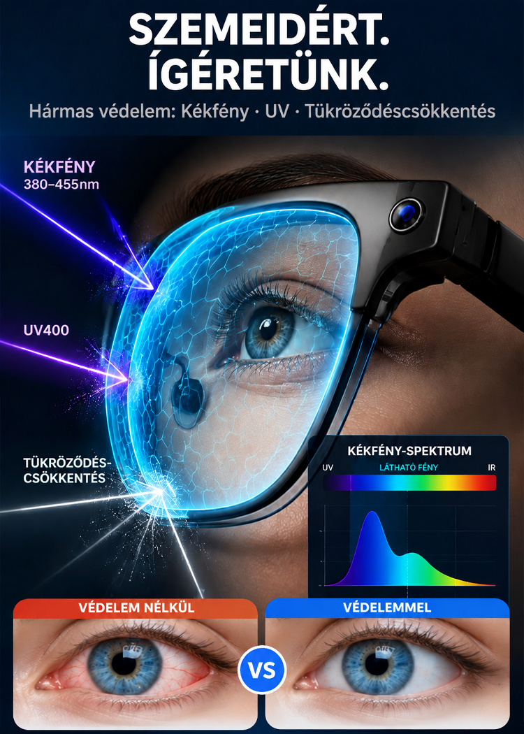  Intelligens Zoom Színváltó Valós idejű AI Fordító Szemüveg
