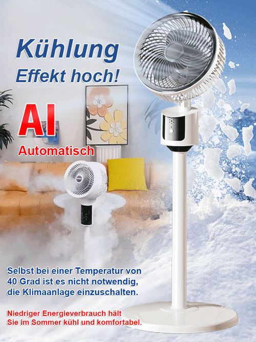 Der geräuscharm Standventilator mit Energiesparmodus und Zirkulationsfunktion