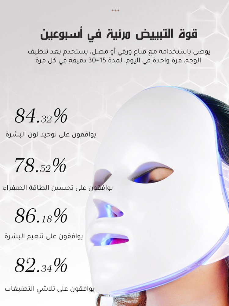 جهاز قناع الفوتون للعناية بالبشرة بألوان الطيف السبعة