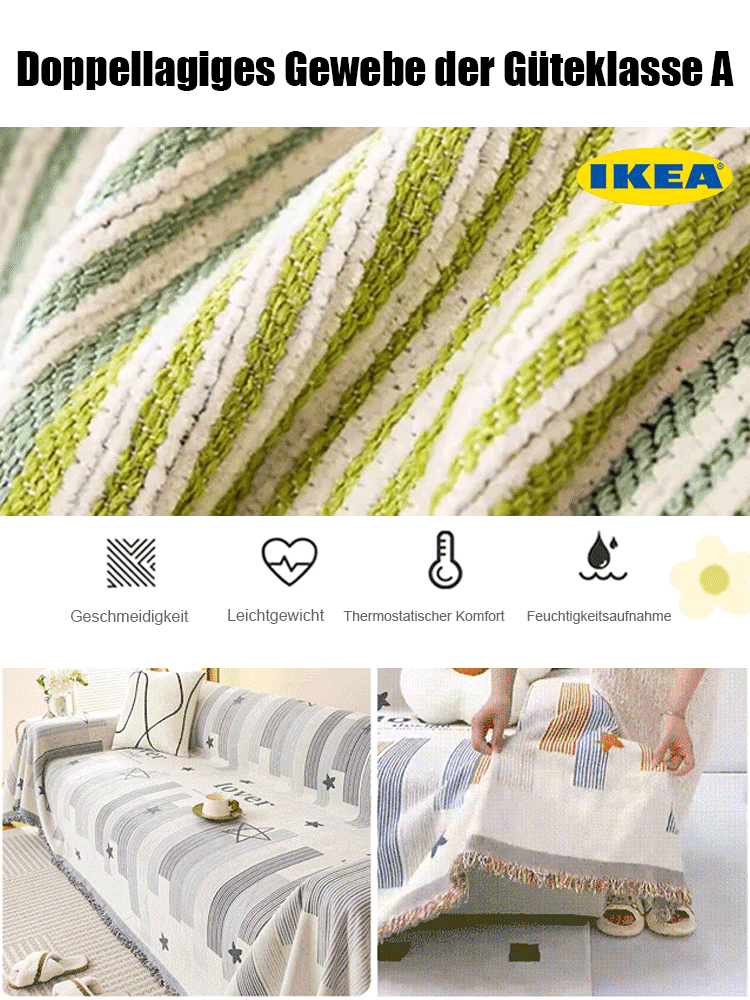 Doppelseitiges hochwertiges Sofahandtuch der großen Marke aus Samt