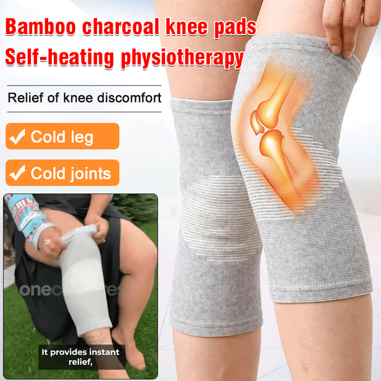 Bamboo charcoal warm thin knit knee pads