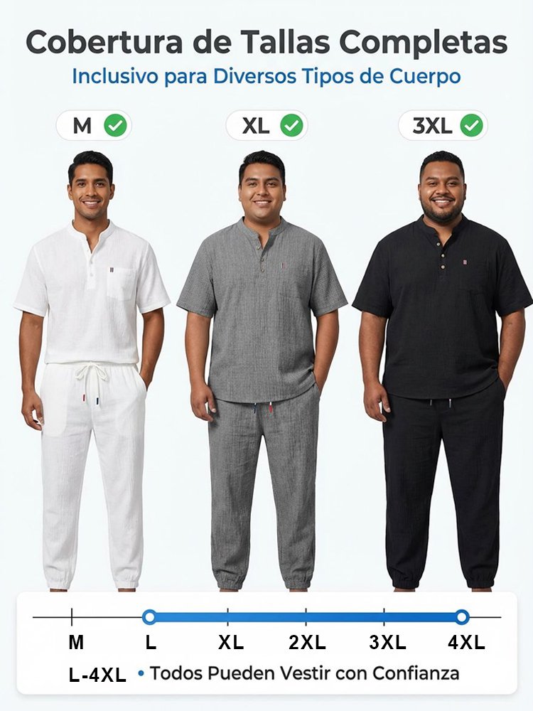 Conjunto de manga corta transpirable y absorbente de sudor para tallas grandes de verano