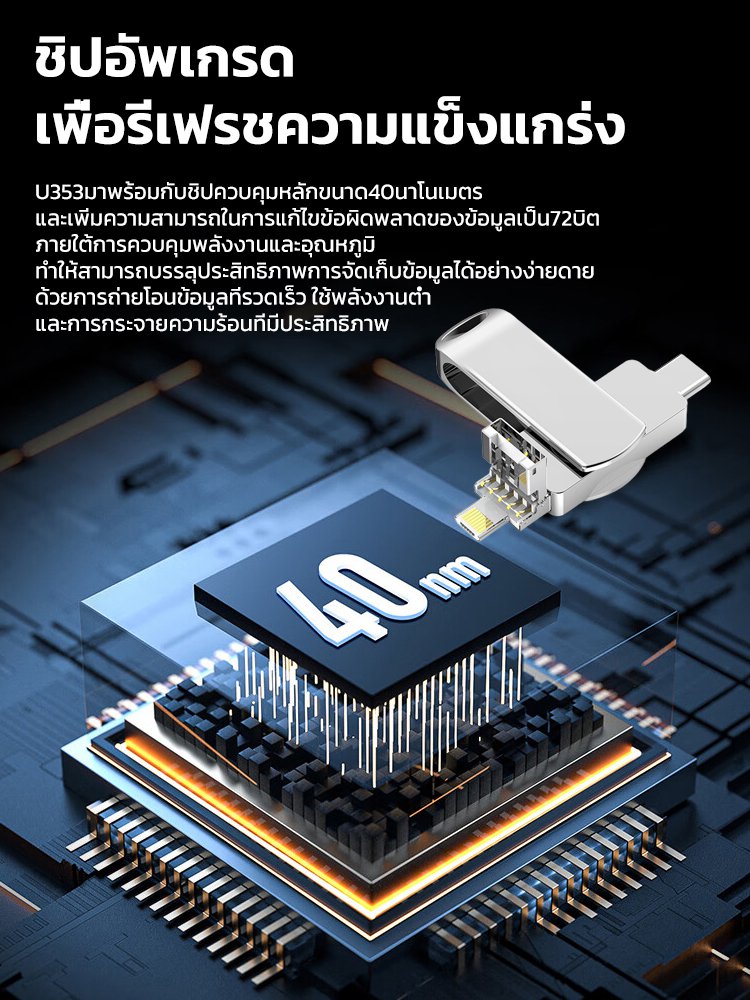 แฟลชไดร์ฟความจุใหญ่แบบ4ใน1สำหรับขยายหน่วยความจำโทรศัพท์มือถือ