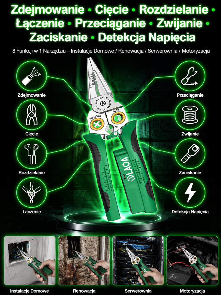 [Bezdotykowe wykrywanie napięcia] Najlepszy ściągacz izolacji 8 w 1