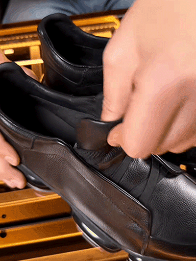 Air-cushioned height-increasing genuine leather casual shoes