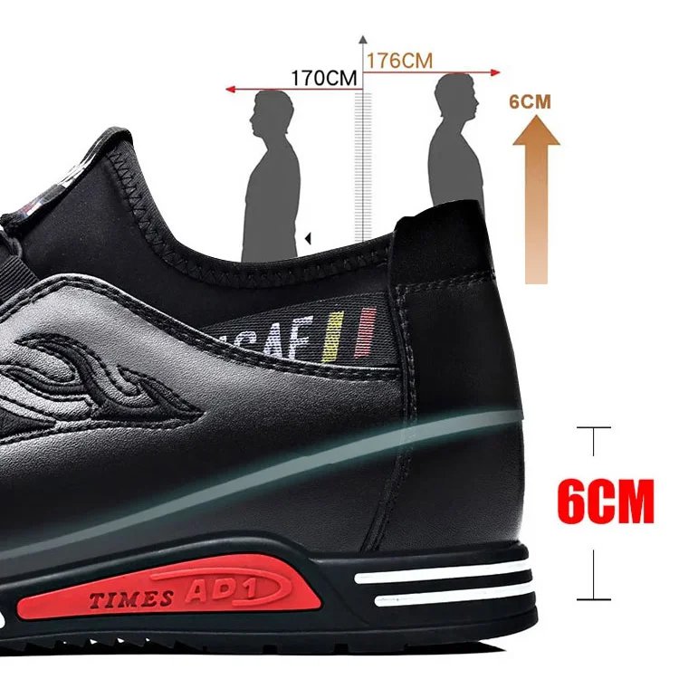 Men's casual and comfortable shoes with elevated height inside