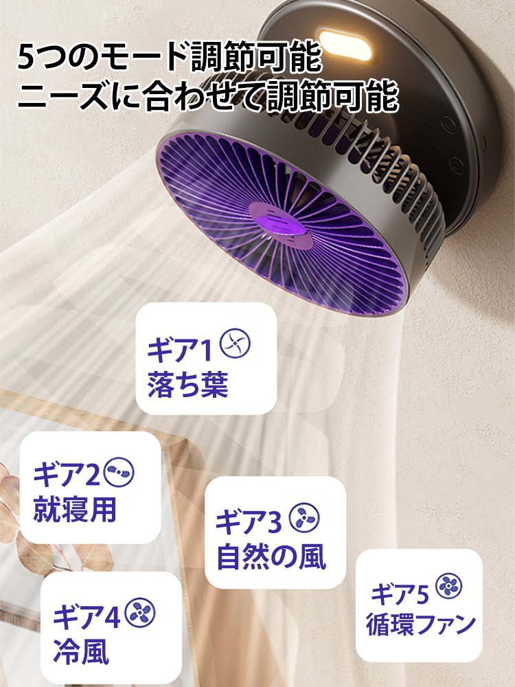 ナイト機能付き折りたたみ扇風機