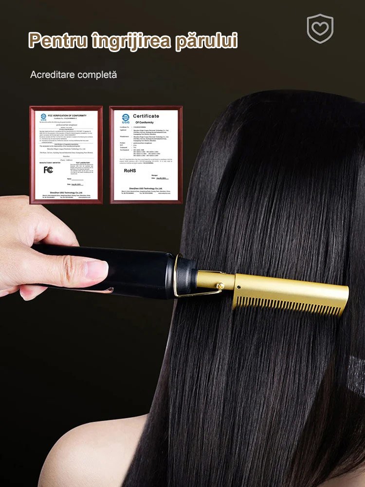 Perie electrică multifuncțională pentru îndreptare, potrivită pentru folosire pe păr umed sau uscat