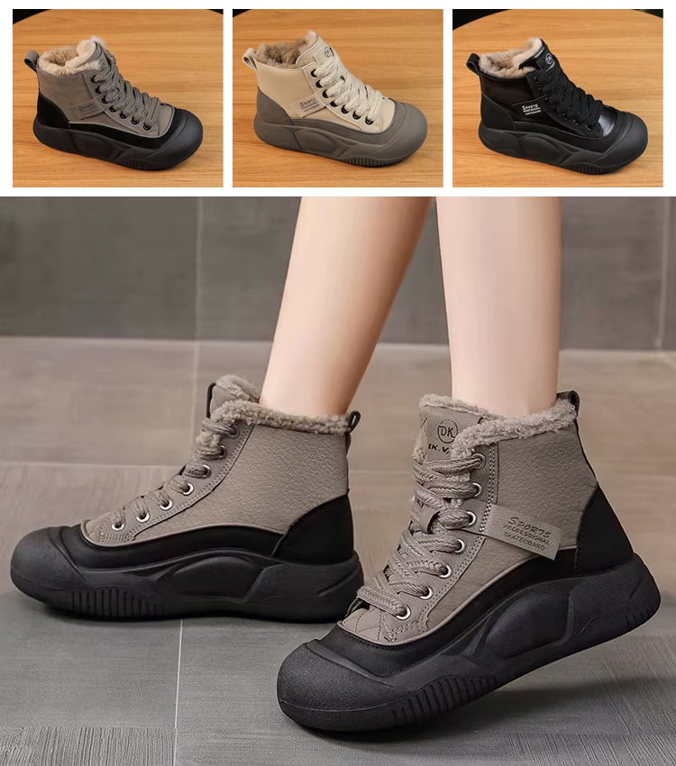 여성 통굽 기모 스노우 부츠