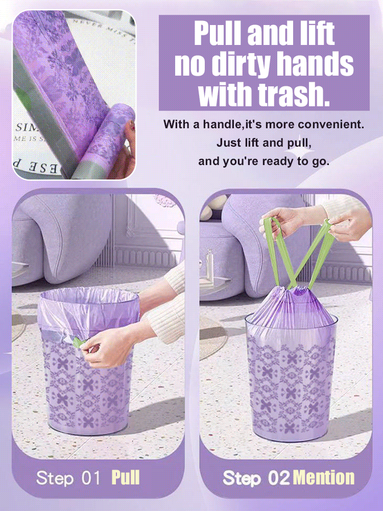 Lavender Insect-Repellent Drawstring Trash Bag