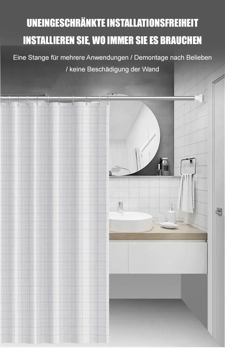 Detailansicht der keine durchstanzenden Kleiderstange