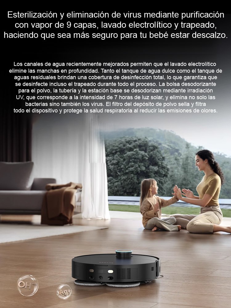 Robot barrido esterilizador potente y de bajo ruido