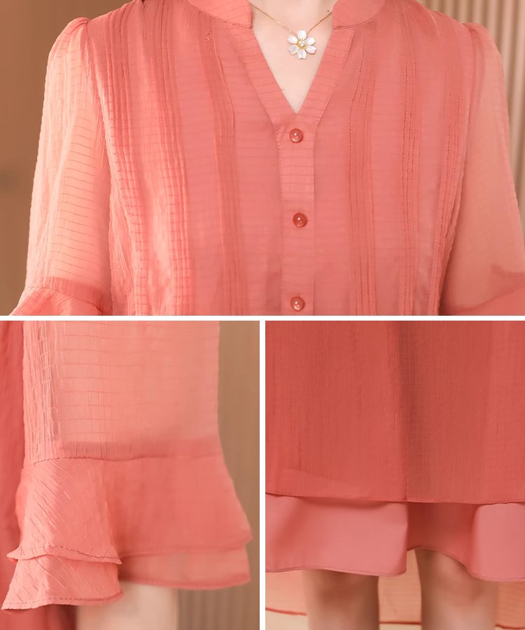 コットンリネンのレイヤードワンピース