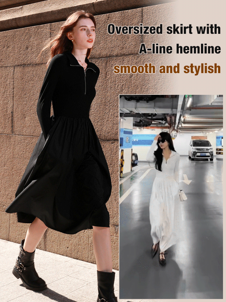 French Hepburn Style Women's Long Dress
