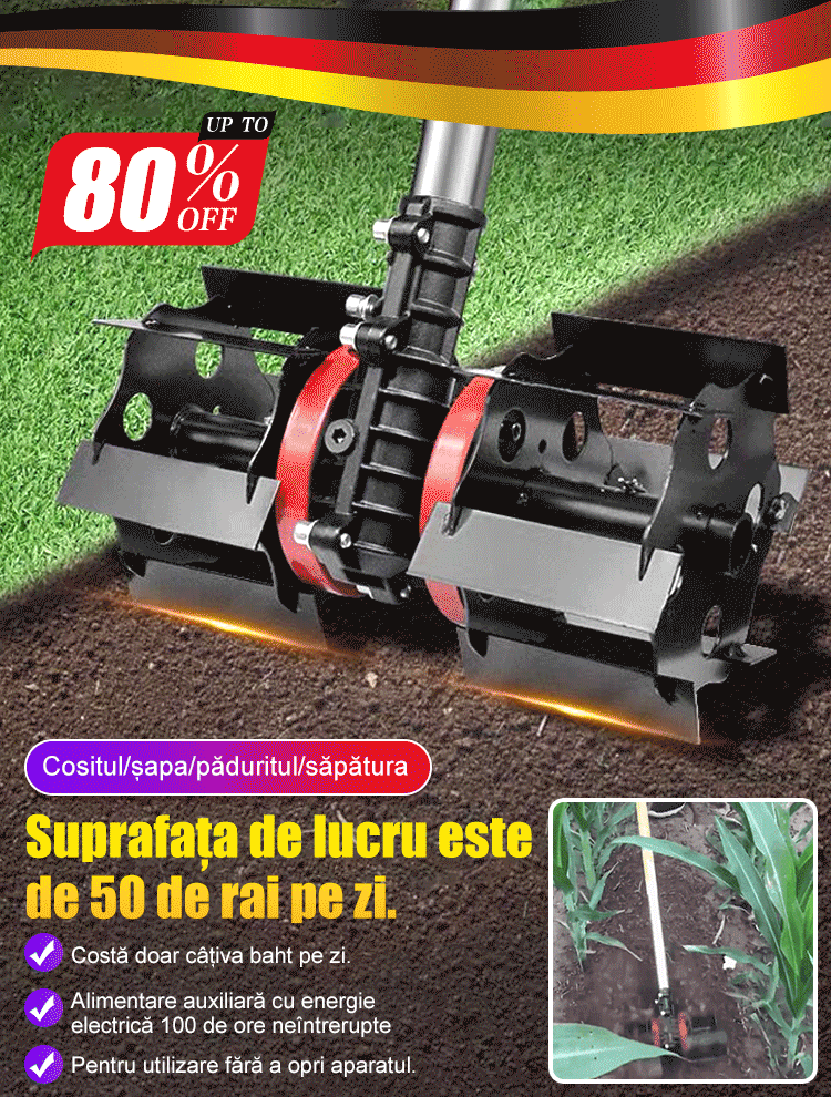 Roată multifuncțională pentru afânarea și erbicidarea solului