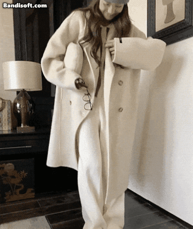 Medium-length thickened tweed jacket women