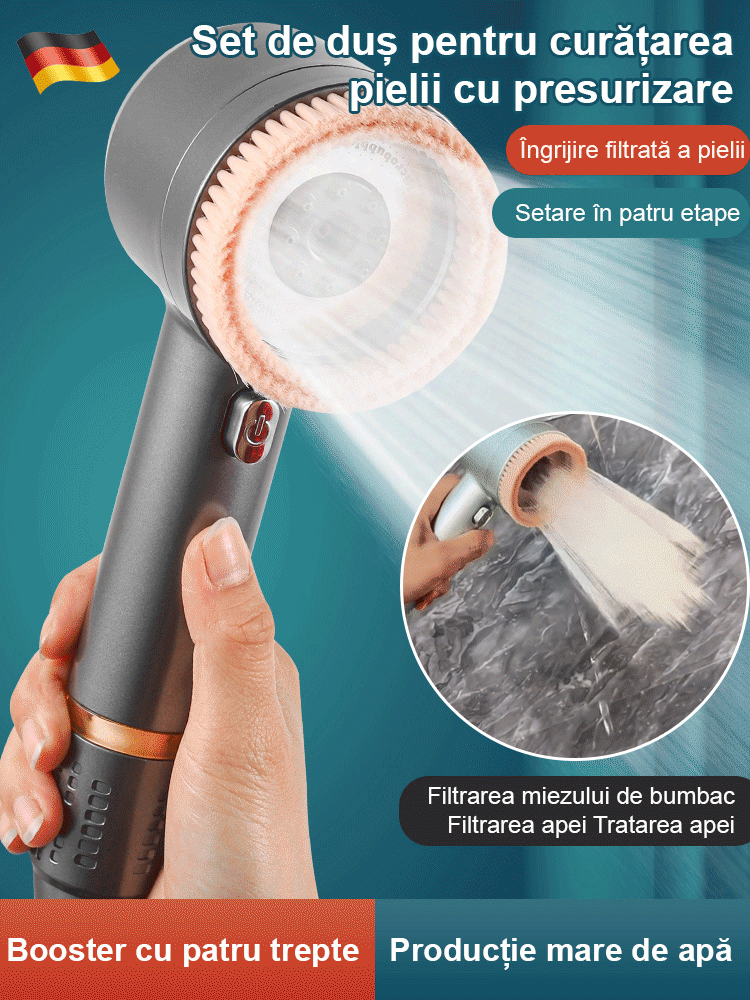 【Perie moale】Germania Set de duș presurizat pentru curățarea pielii de curățare a pielii