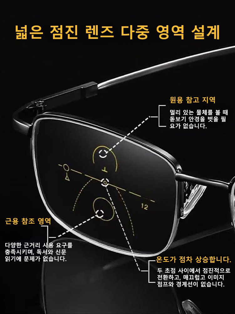반테 변색 원근 겸용 돋보기 안경