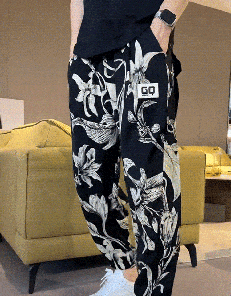 JL-プリント柄アイスシルクパンツ