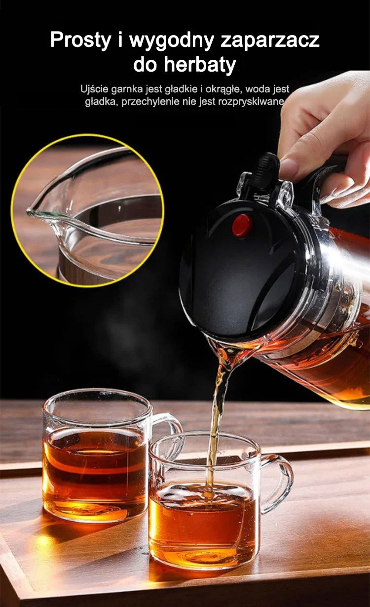 Nowoczesny szklany zestaw do serwowania herbaty