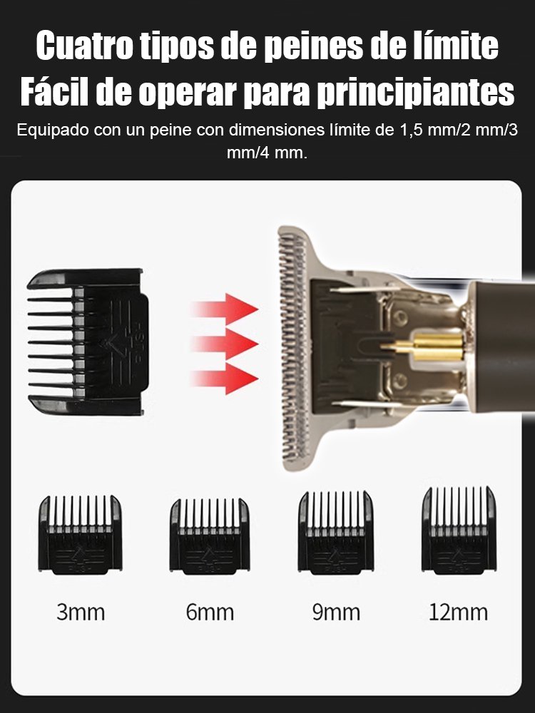 【Silencioso y sin atascos】Cortadora de pelo eléctrica para tallado y peinado con aceite