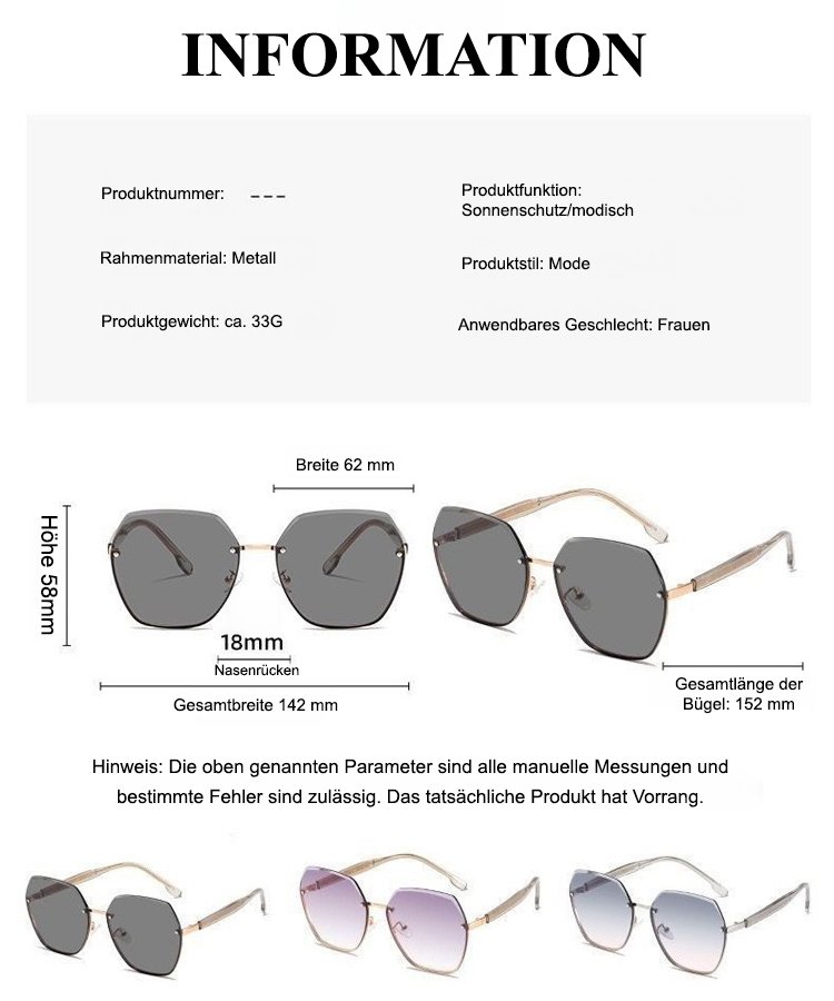 Selbst-Makeup-Sonnenbrille mit Farbverlauf in Grau und Rosa