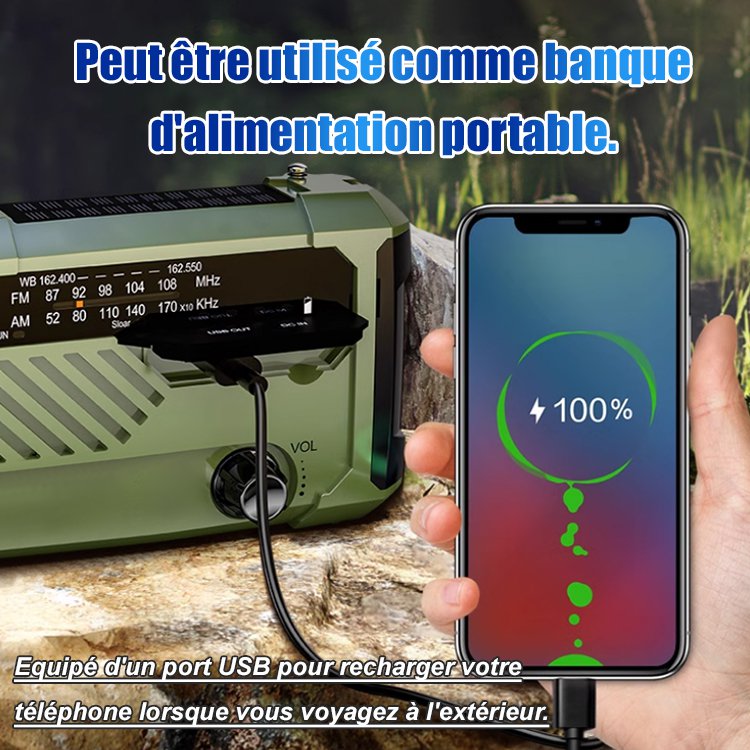 Radio portable avec fonction de charge d'urgence