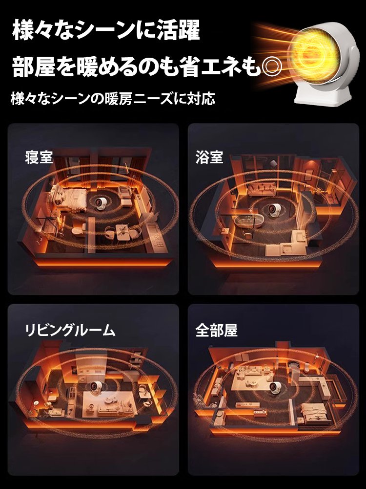 公式認定、正規品保証【3秒で30畳を暖かく】3秒即暖セラミックヒーター