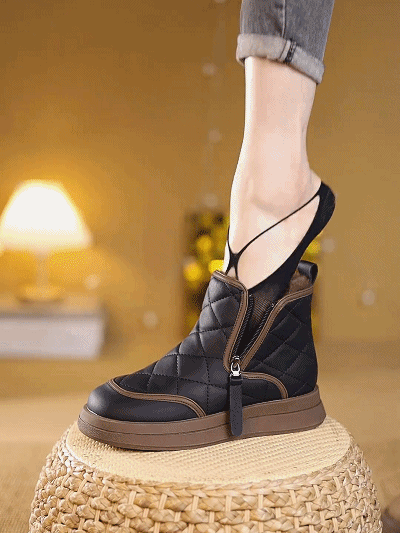 サイドファスナー付きスノーブーツ