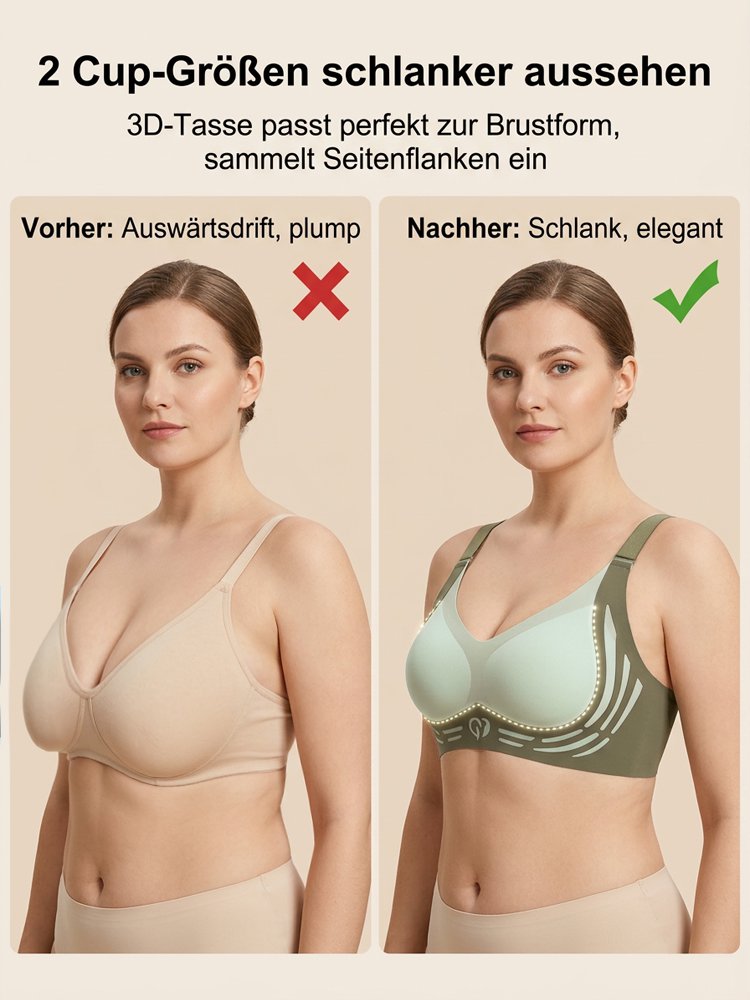 TÜV-Zertifizierter Biomechanik Entlastungs-BH | Ohne Bügel | Optisch 5kg schlanker