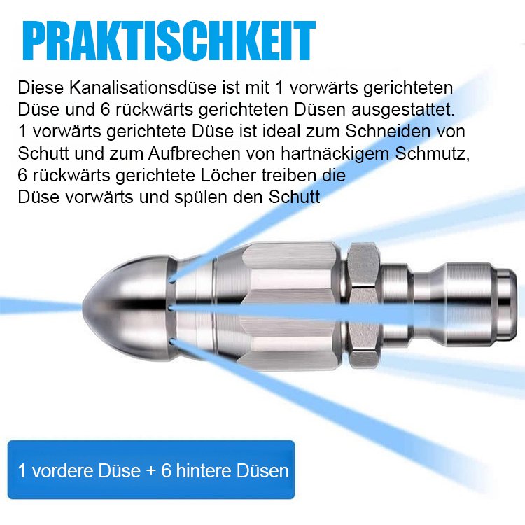 Starke Rohrreinigungs- und Baggerdüse