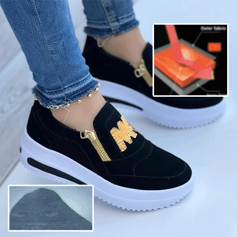 Plateauschuhe mit seitlichem Reißverschluss