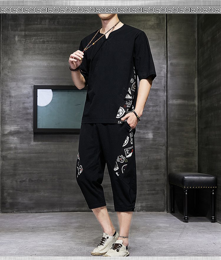 吸湿性が高い綿麻素材のセットアップ