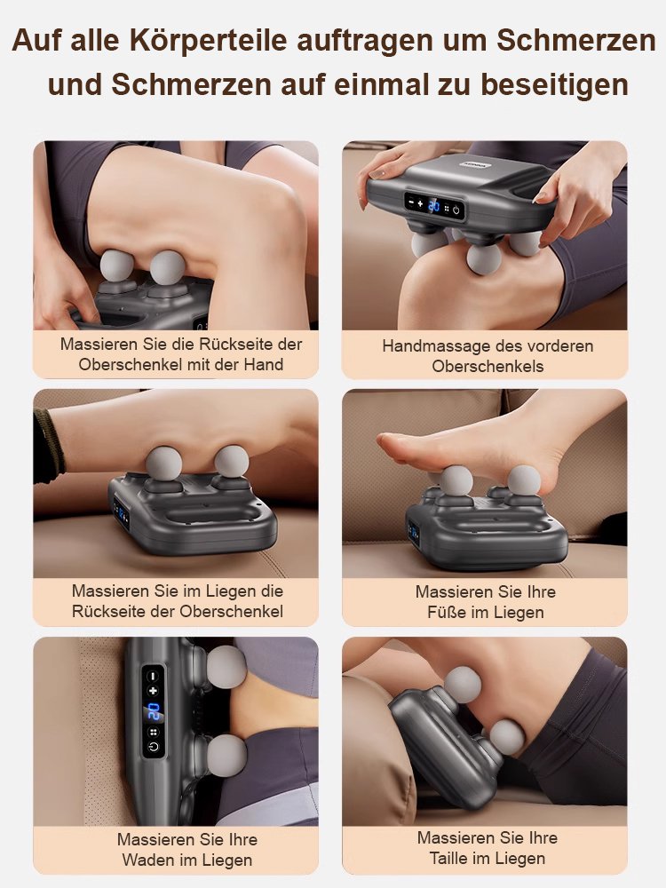 Schnurlose 4-Kopf-Hochfrequenz-Vibrationspistole für Faszien