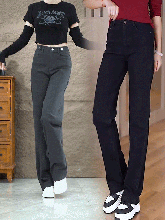 ハイウエストストレートデニムパンツ