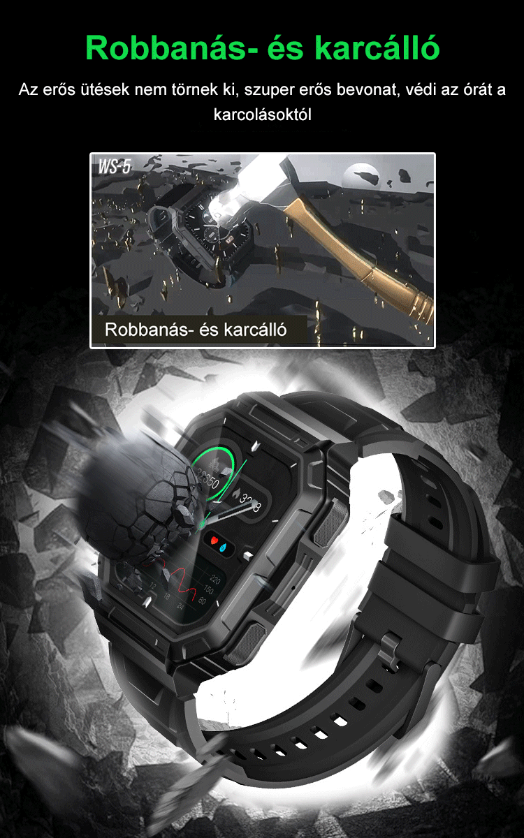 Hárombiztos, többfunkciós okosóra