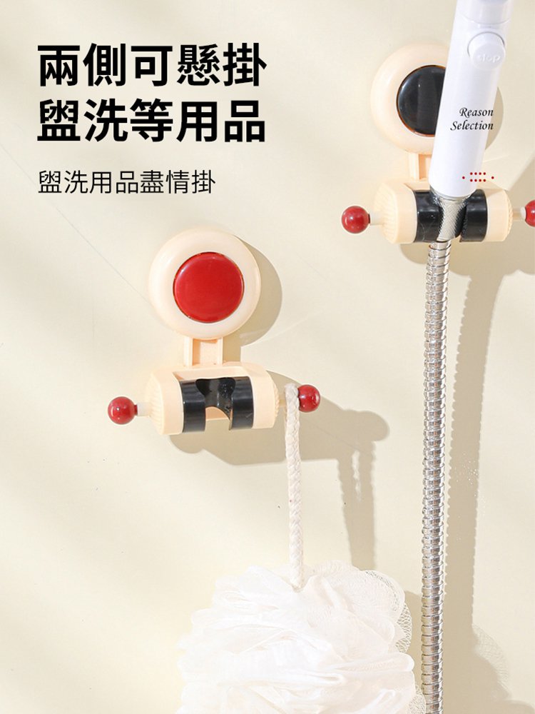 【隨意調整】免打孔吸盤花灑支架