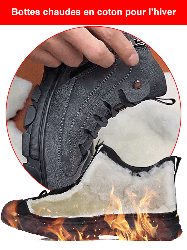 Chaussures en cuir chaud rembourrées pour hommes