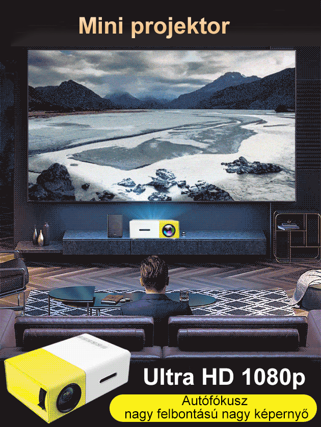 1080p felbontású Mini projektor