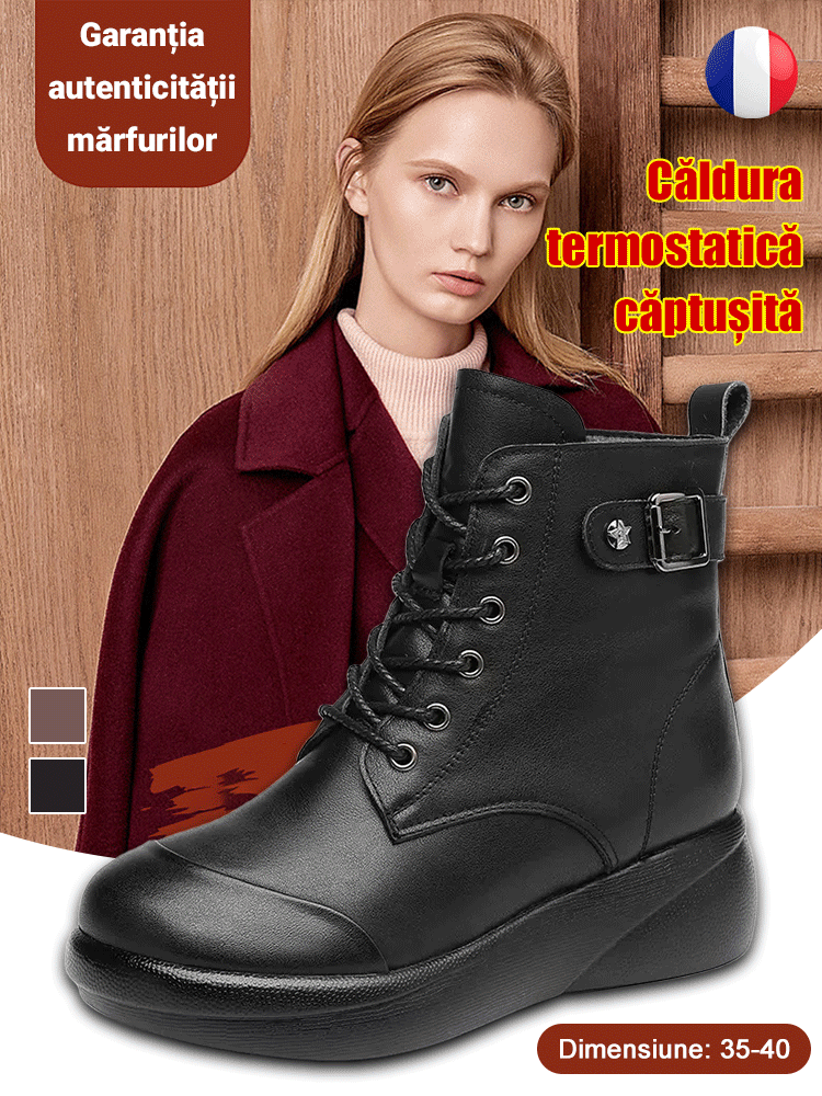 Cizme de iarnă pentru femei din piele de oaie.