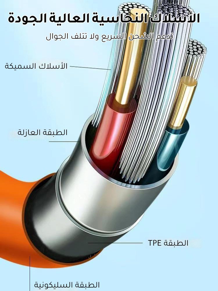 كابل الشحن القابل للتدوير بتصميم 3 في 1