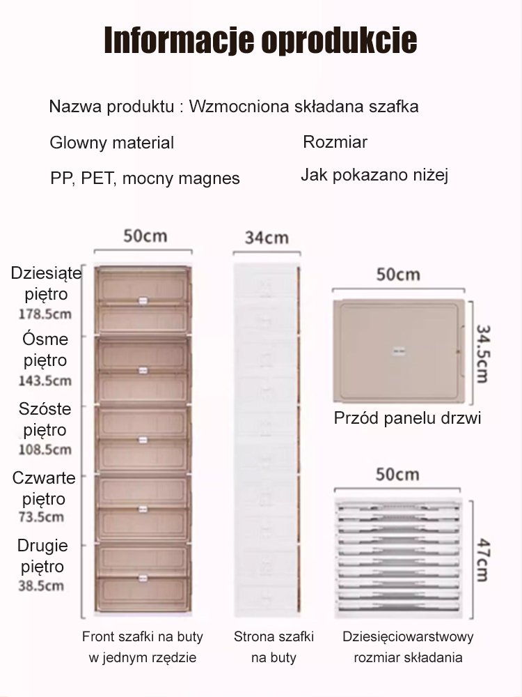 Składana szafka na buty bez instalacji
