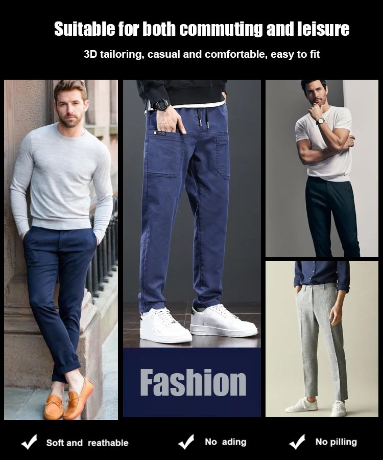 men's six pocket work casual pants