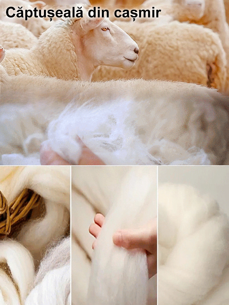 Haină de puf cu căptușeală din cașmir