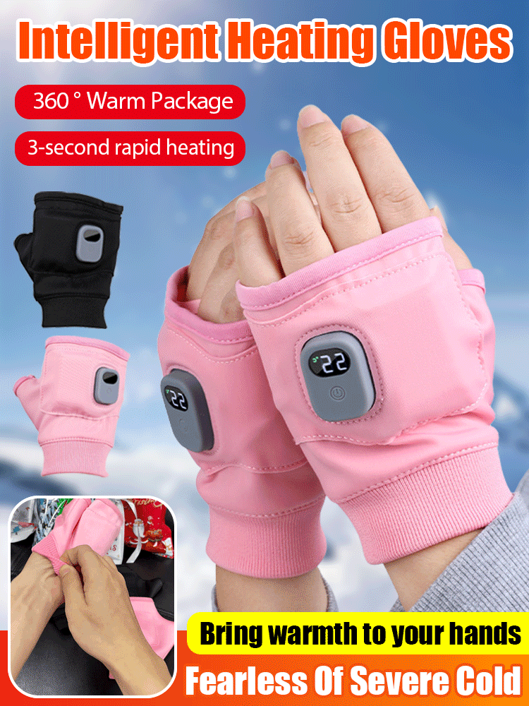 Wireless thermal heating anti-cold half-finger gloves for men and women