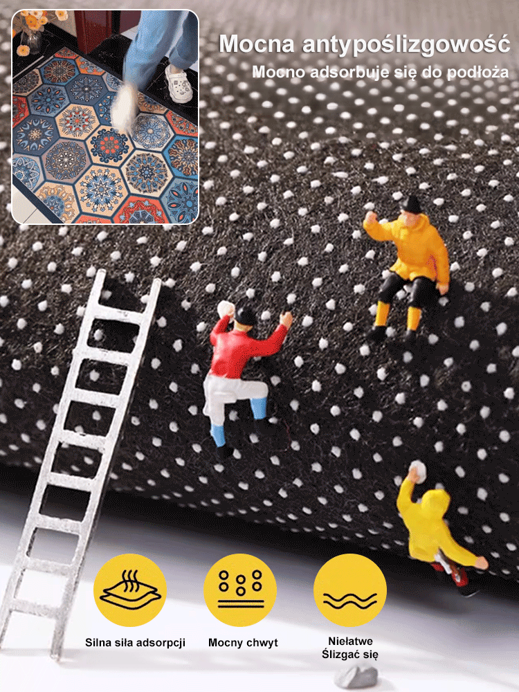 Kryształowa aksamitna mata podłogowa w stylu Boho